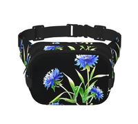 Marsupio multifunzionale stampato con fiori di fiordaliso blu, borsa messenger unisex alla moda, borsa da viaggio e sport