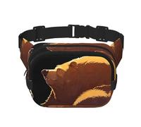 Marsupio multifunzionale stampato con orso gigante, borsa messenger unisex alla moda, borsa da viaggio per sport