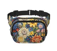 Marsupio multifunzionale stampato olio su tela girasole unisex trendy messenger bag, borsa da viaggio sport borsa portaoggetti