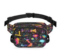 Marsupio multifunzione a tema fisico, per viaggi, sport, corsa, marsupio, borsa da cintura, per donne, uomini, bambini, ragazze e ragazzi, Colore, XL, Organizer per borse