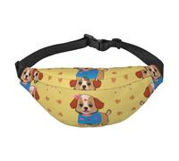 Marsupio multifunzione con adorabile cane in stile cartone animato, per avere le mani libere, un regalo perfetto per donne e uomini, alpinismo, viaggi, corsa, nero, Taglia unica