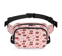 Marsupio multifunzione con coccinelle e cuori, per viaggi, sport, corsa, marsupio, borsa da cintura, per donne, uomini, bambini, ragazze e ragazzi, Colore, XL, Organizer per borse