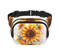 Marsupio multifunzione con girasole giallo stampato in olio, unisex alla moda, borsa messenger da viaggio e sport