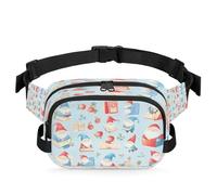 Marsupio multifunzione con gnomi a forma di libro carino, per viaggi, sport, corsa, marsupio, borsa da cintura, per donne, uomini, bambini, ragazze e ragazzi, Colore, XL, Organizer per borse