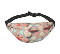 Marsupio multifunzione con motivo amore, libera le mani, diventa un regalo perfetto per donne e uomini, alpinismo, viaggi, corsa, nero, Taglia unica