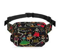 Marsupio multifunzione con scheletro e scritta "Day of the Dead", per viaggi, sport, corsa, marsupio con scheletro, per donne, uomini, ragazze e ragazzi, Colore, XL, Organizer per borse