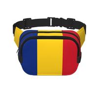 Marsupio multifunzione con stampa bandiera della Romania, unisex, alla moda, borsa messenger, borsa da viaggio e sport