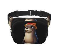 Marsupio multifunzione con stampa castoro con cappello, unisex, alla moda, borsa messenger, borsa da viaggio e sport