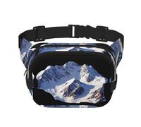 Marsupio multifunzione con stampa delle Alpi innevate, unisex, alla moda, per viaggi e sport