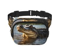 Marsupio multifunzione con stampa di coccodrillo, unisex, alla moda, borsa messenger, borsa da viaggio e sport