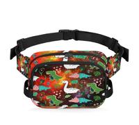Marsupio multifunzione con stampa di dinosauri e galassie, per viaggi, sport, corsa, marsupio da donna, uomo, ragazza, ragazzo, Colore, XL, Organizer per borse