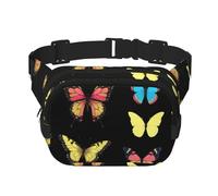 Marsupio multifunzione con stampa di farfalle vintage, unisex, alla moda, borsa messenger, borsa da viaggio e sport