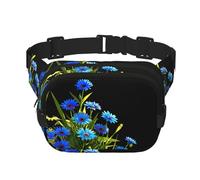 Marsupio multifunzione con stampa di fiori di fiordaliso, unisex, alla moda, borsa messenger da viaggio e sport