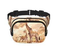 Marsupio multifunzione con stampa di giraffa madre e bambino, unisex, alla moda, borsa messenger, borsa da viaggio e sport