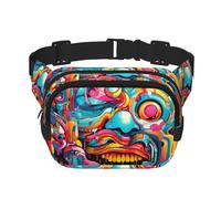 Marsupio multifunzione con stampa di graffiti, unisex, alla moda, borsa messenger, borsa da viaggio e sport