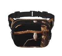 Marsupio multifunzione con stampa di gufo su un ramo, unisex, alla moda, borsa messenger, borsa da viaggio e sport