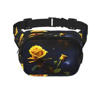 Marsupio multifunzione con stampa di rose gialle con stelle, unisex, alla moda, borsa messenger, borsa da viaggio e sport