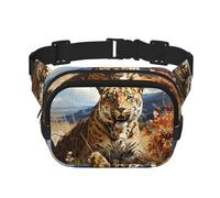 Marsupio multifunzione con stampa leopardo in cerca di prede, unisex, alla moda, borsa messenger, borsa da viaggio e sport