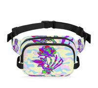 Marsupio multifunzione con teschio mimetico e rosa, per viaggi, sport, corsa, marsupio con teschio, per donne, uomini, ragazze e ragazzi, Colore, XL, Organizer per borse