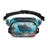Marsupio multifunzione Ocean Old Ship Underwater World, per viaggi, sport, corsa, marsupio, borsa da cintura per donne, uomini, ragazze e ragazzi, Colore, XL, Organizer per borse
