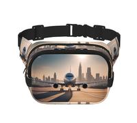 Marsupio multifunzione stampato con aereo di atterraggio, borsa messenger unisex alla moda, borsa da viaggio per sport