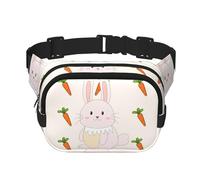 Marsupio multifunzione stampato con coniglio sorridente, borsa messenger unisex alla moda, borsa da viaggio per sport