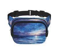Marsupio multifunzione stampato con costa tarda notte, unisex, alla moda, borsa messenger, borsa da viaggio e sport