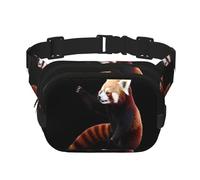 Marsupio multifunzione stampato con panda rosso, unisex, alla moda, borsa messenger, borsa da viaggio e sport