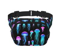 Marsupio multifunzione stampato con sciame di meduse, unisex, alla moda, borsa messenger, borsa da viaggio e sport