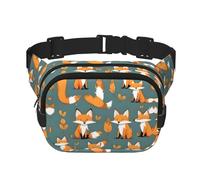 Marsupio multifunzione stampato con volpe gialla, unisex alla moda, borsa messenger da viaggio e sport