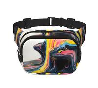 Marsupio multifunzione stampato in marmo liquido, borsa messenger unisex alla moda, borsa da viaggio sportiva
