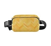 Marsupio multiuso a tracolla con tracolla regolabile per viaggi, shopping, corsa, Moda Zigzag Pattern Giallo, 1 Size