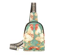 Marsupio multiuso alla moda Rural Cute Roosters piccola borsa a tracolla per le donne per il viaggio, galli carini rurali