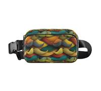 Marsupio multiuso con motivo mandala bohémien, con cinghia regolabile, per viaggi, corsa, escursionismo, Art Decor Baffi Pattern Retro Felice Festa del Papà, 1 Size