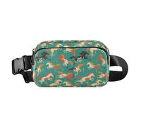 Marsupio multiuso con stampa animalier, con cinghia regolabile, per viaggi, palestra, lavoro, Modello senza cuciture stile piatto cavallo, 1 Size