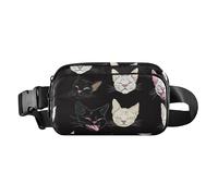 Marsupio multiuso da donna e uomo, con cinghia regolabile, estetico Devon Rex Cats nero, impermeabile, per viaggi, palestra, lavoro, 20, 1 Size