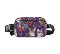 Marsupio multiuso da donna e uomo, con cinghia regolabile, estetico Devon Rex Cats nero, impermeabile, per viaggi, palestra, lavoro, 17, 1 Size