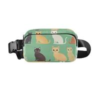Marsupio multiuso da donna e uomo, con cinghia regolabile, estetico Devon Rex Cats nero, impermeabile, per viaggi, palestra, lavoro, 18, 1 Size
