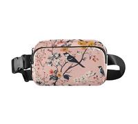 Marsupio multiuso da donna e uomo, con cinturino regolabile, motivo floreale, peonie, viola del pensiero, amaryllis blu reale, impermeabile, per viaggi, palestra, lavoro, 14, 1 Size