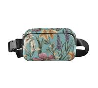 Marsupio multiuso da donna e uomo, con cinturino regolabile, motivo floreale, peonie, viola del pensiero, amaryllis blu reale, impermeabile, per viaggi, palestra, lavoro, 07, 1 Size