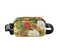 Marsupio multiuso da donna e uomo, con tracolla regolabile, con fiori rosa gardenia, rosmarino oro, impermeabile, per viaggi, palestra, lavoro, 17, 1 Size