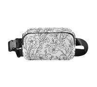 Marsupio multiuso da donna e uomo, con tracolla regolabile, con fiori rosa gardenia, rosmarino oro, impermeabile, per viaggi, palestra, lavoro, 06, 1 Size