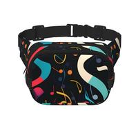 Marsupio musicale a doppio strato con note musicali astratte, marsupio per uomini e donne, marsupio regolabile per viaggi, escursionismo, corsa, ciclismo, festival