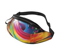 Marsupio musicale colorato per uomo e donna, con jack per cuffie e cintura regolabile, per ciclismo, corsa, jogging, viaggi, attività all'aperto, allenamento, ciclismo, fitness, escursionismo, Nero ,