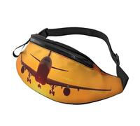 Marsupio musicale da danza per donne e uomini, alla moda, regolabile, per allenamento, corsa, viaggi, stile casual, Aereo Tramonto, Taglia unica