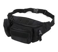 Marsupio nascosto da uomo, marsupio per tutti i giorni con design multitasche, tessuto Oxford nero, tracolla regolabile, 9,8 × 5,9 × 5,9