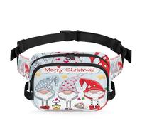 Marsupio natalizio a forma di gnomo, multifunzione, per viaggi, sport, corsa, marsupio con scritta Merry Christmas, per donne, uomini, ragazze e ragazzi, Colore, XL, Organizer per borse
