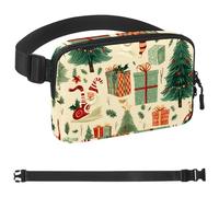 Marsupio natalizio a tracolla, regali per godersi sport, festival, allenamento, viaggi, corsa, casual, portafogli a mani libere, marsupio per telefono, Multicolore 19, 1.5x9.0x5.9in/4x23x15cm