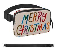 Marsupio natalizio a tracolla, regali per godersi sport, festival, allenamento, viaggi, corsa, casual, portafogli a mani libere, marsupio per telefono, Multicolore 15., 1.5x9.0x5.9in/4x23x15cm