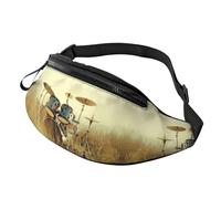 Marsupio natalizio blu con fiocco di neve per uomo e donna, alla moda, regolabile, per viaggi, sport, passeggiate, Musica Drum in Field, Taglia unica